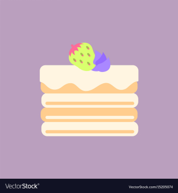 Delicious chocolate strawberry cake vector image Delicious chocolate strawberry cake vector image