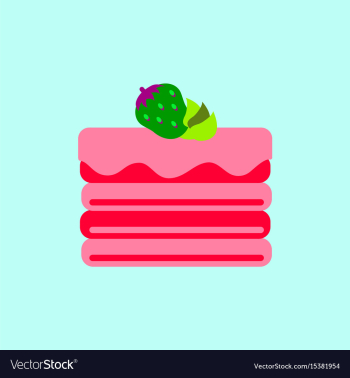 Delicious chocolate strawberry cake vector image Delicious chocolate strawberry cake vector image