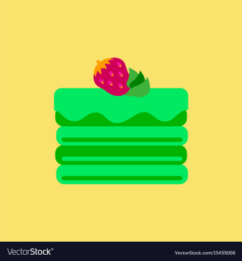 Delicious chocolate strawberry cake vector image Delicious chocolate strawberry cake vector image