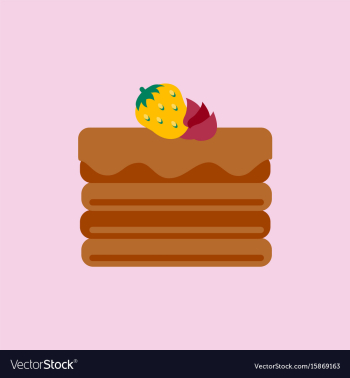 Delicious chocolate strawberry cake vector image Delicious chocolate strawberry cake vector image