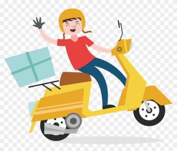 Delivery Euclidean Vector Courier Scooter - Motorcycle Delivery Png
