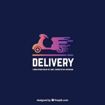 Delivery logo template with motorbike Delivery logo template with motorbike