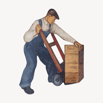 Delivery man clipart,  logistics | Free Vector Illustration - rawpixel