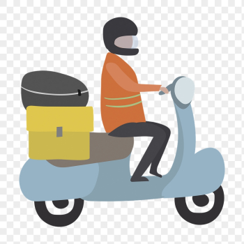Delivery man png clipart, riding | Free PNG - rawpixel