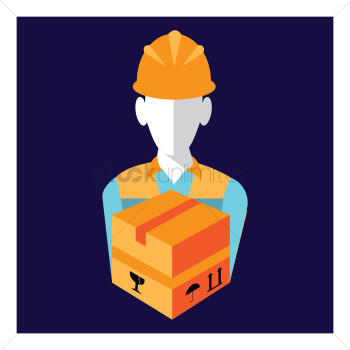 Delivery man with box