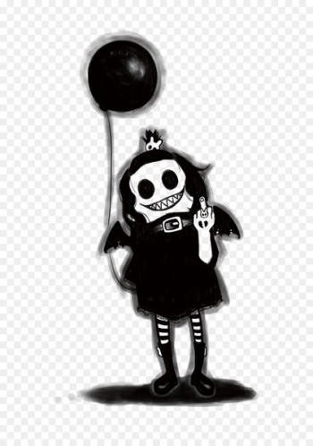 Demon Computer file - Punk black balloon belly black demon wings cartoon 