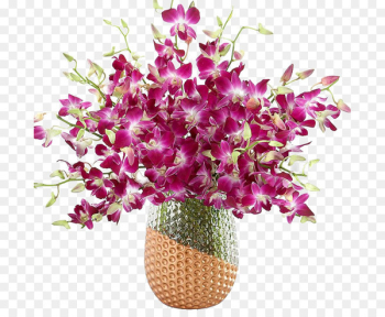 Dendrobium Orchids Flower Plant stem - Exquisite vase mounted Dendrobium flower bouquet 