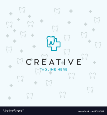 Dental care with background healthy logo design vector image Dental care with background healthy logo design vector image