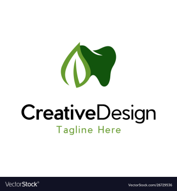 Dental leaf care naturally logo vector image Dental leaf care naturally logo vector image