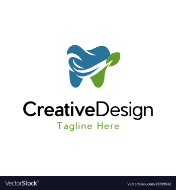 Dental leaf care naturally logo vector image Dental leaf care naturally logo vector image