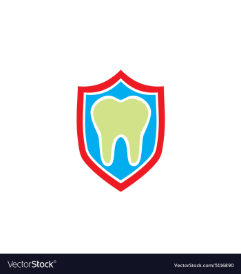 Dentist health protection shield logo vector image Dentist health protection shield logo vector image