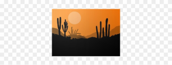 Desert Cactus Plants Wild Nature Landscape Illustration - Landscape