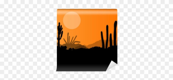 Desert Cactus Plants Wild Nature Landscape Illustration - Silhouette Desert Cactus Plants Wild Nature Landscape Illustration - Silhouette