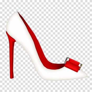 Designer High-heeled footwear, White high-end designer heels transparent background PNG clipart