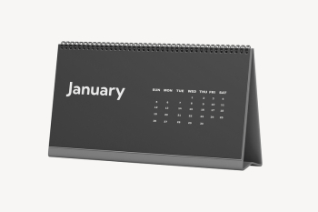 Desk calendar mockup, black 3D | Free PSD Mockup - rawpixel