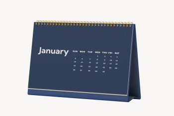 Desk calendar mockup, blue 3D | Free PSD Mockup - rawpixel