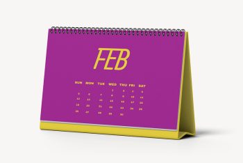 Desktop calendar mockup, colorful 3D | Free PSD Mockup - rawpixel