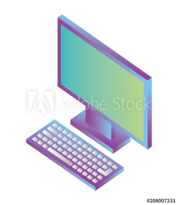 desktop computer isometric design desktop computer isometric design