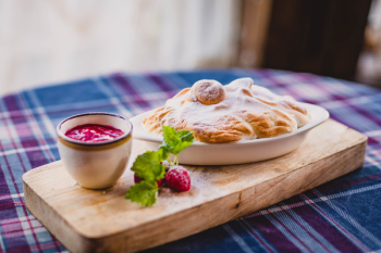 Dessert on Wooden Board Dessert on Wooden Board