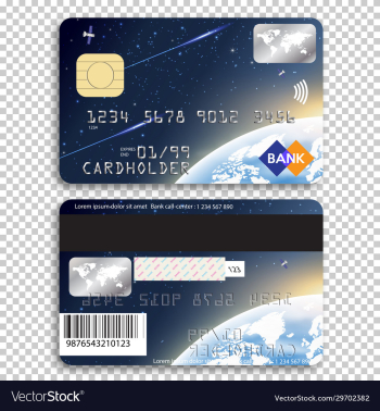 detailed glossy credit card isolated on background