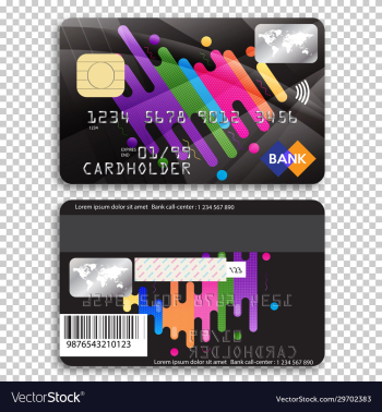 detailed glossy credit card isolated on background