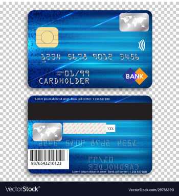 detailed glossy credit card isolated on background