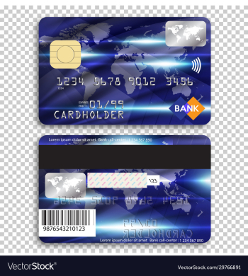 detailed glossy credit card isolated on background