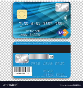 detailed glossy credit card isolated on background