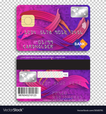 detailed glossy credit card isolated on background