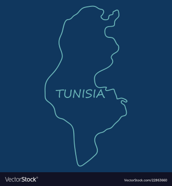 Detailed of tunisia map vector image Detailed of tunisia map vector image