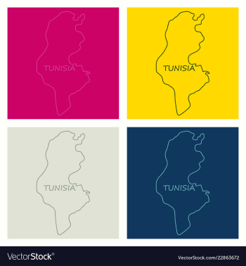Detailed of tunisia map vector image Detailed of tunisia map vector image