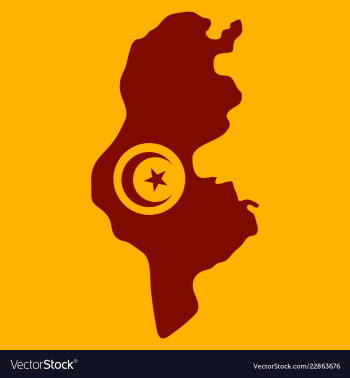 Detailed of tunisia map vector image Detailed of tunisia map vector image