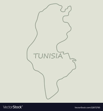 Detailed of tunisia map vector image Detailed of tunisia map vector image