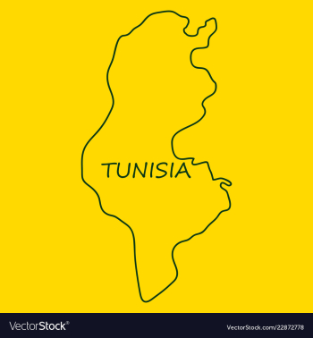 Detailed of tunisia map vector image Detailed of tunisia map vector image