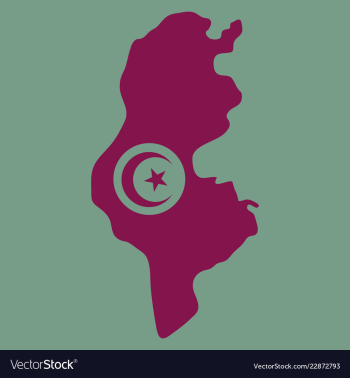 Detailed of tunisia map vector image Detailed of tunisia map vector image