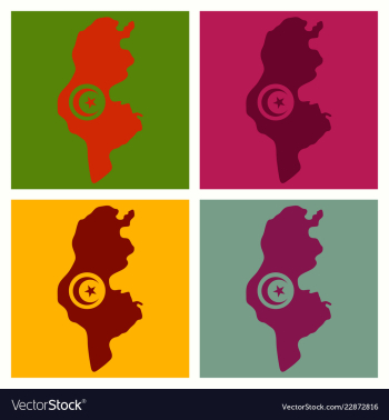 Detailed of tunisia map vector image Detailed of tunisia map vector image