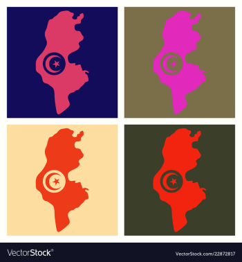 Detailed of tunisia map vector image Detailed of tunisia map vector image