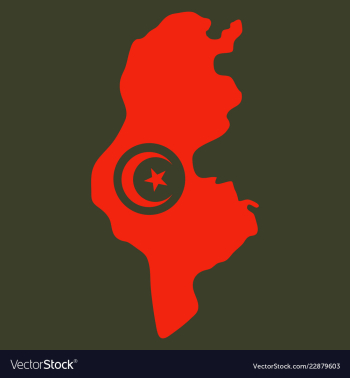 Detailed of tunisia map vector image Detailed of tunisia map vector image
