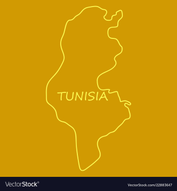 Detailed of tunisia map vector image Detailed of tunisia map vector image