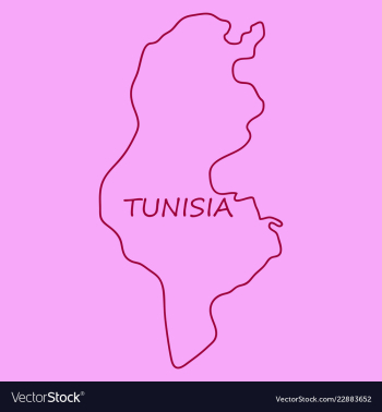 Detailed of tunisia map vector image Detailed of tunisia map vector image