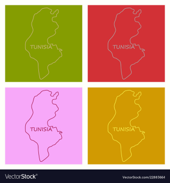Detailed of tunisia map vector image Detailed of tunisia map vector image