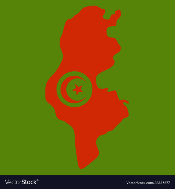 Detailed of tunisia map vector image Detailed of tunisia map vector image