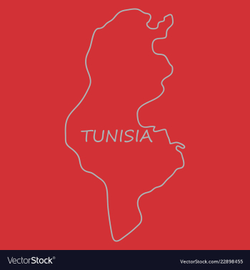 Detailed of tunisia map vector image Detailed of tunisia map vector image