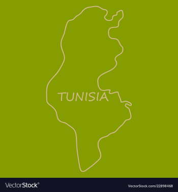 Detailed of tunisia map vector image Detailed of tunisia map vector image