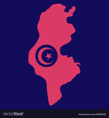 Detailed of tunisia map vector image Detailed of tunisia map vector image