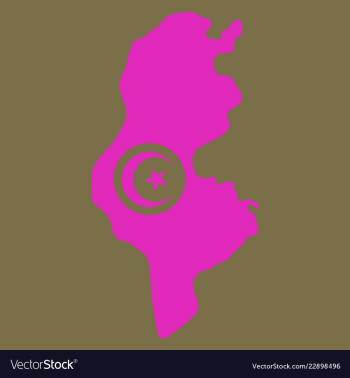 Detailed of tunisia map vector image Detailed of tunisia map vector image