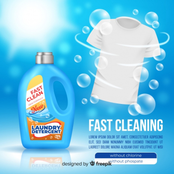 Detergent advertising with realistic design Detergent advertising with realistic design