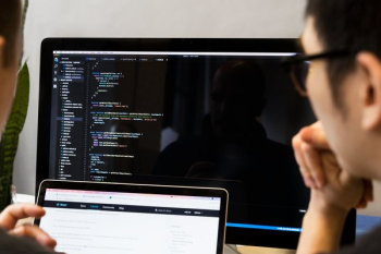 Developer Reviewing Javascript Developer Reviewing Javascript