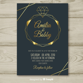 Diamond geometric wedding invitation template Diamond geometric wedding invitation template