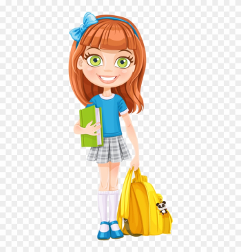 Dibujos - Clipart - Digi Stamps - School - Girl - Escuela - Girl Ready For School Clipart